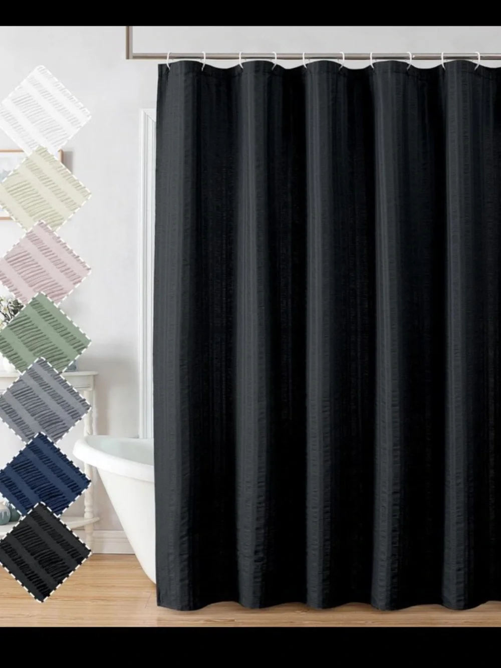 Aiyufeng Moga 3D Embossed Waterproof Fabric Shower Curtain Hotel Quality